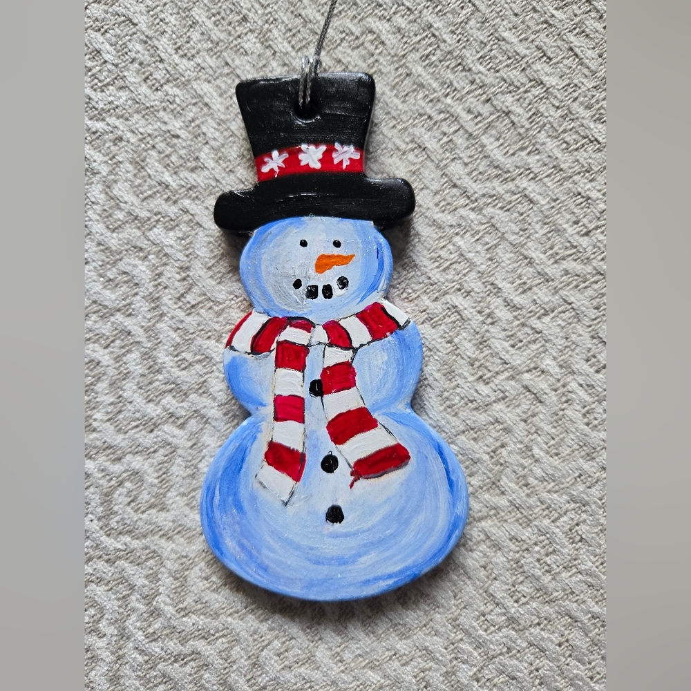 Handpainted Snowman Christmas Ornament